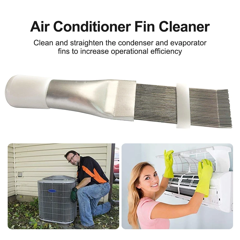 Air Conditioning Fin Cleaning Comb Stainless Steel Fin Straightener Brush Air Conditioner Cleaning Tool #W0