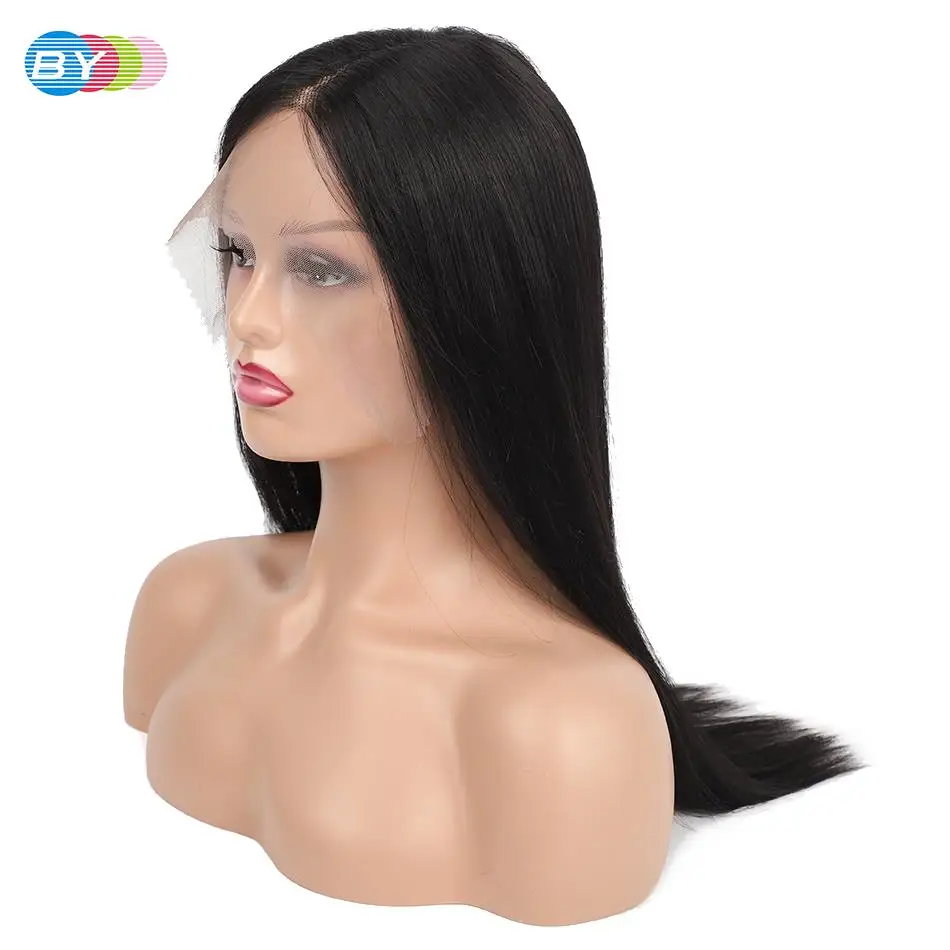 Osso em Linha Dianteira do Laço Brasileiro em Linha Perucas de Cabelo Humano para a Parte Média do Laço Polegada Longo Reta Peruca Frontal Remy 32 34 8 Cheap Apliques com cabelo humano