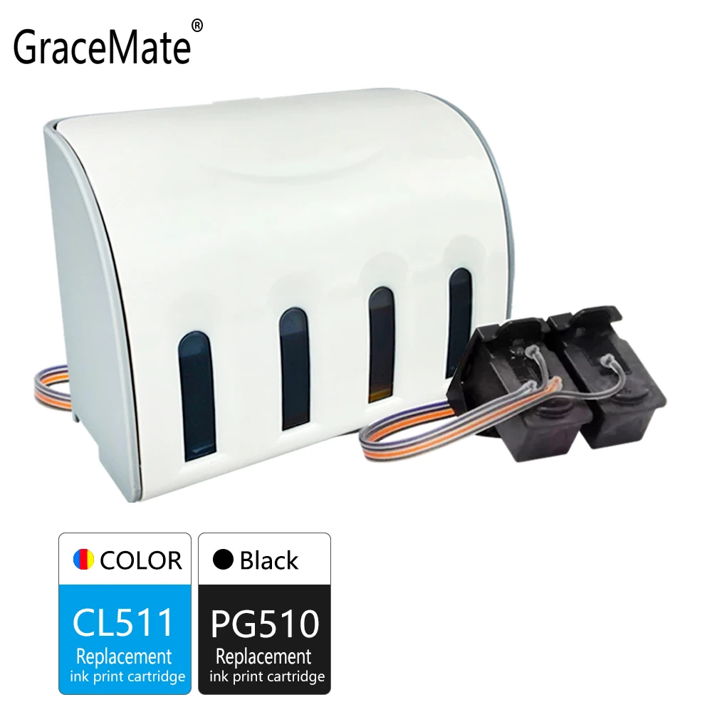 

GraceMate Compatible for Canon PG510 CL511 CISS Bulk Ink Cartridge For MP240 MP250 MP260 MP280 MP480 MP490 IP2700 MP499 Printer