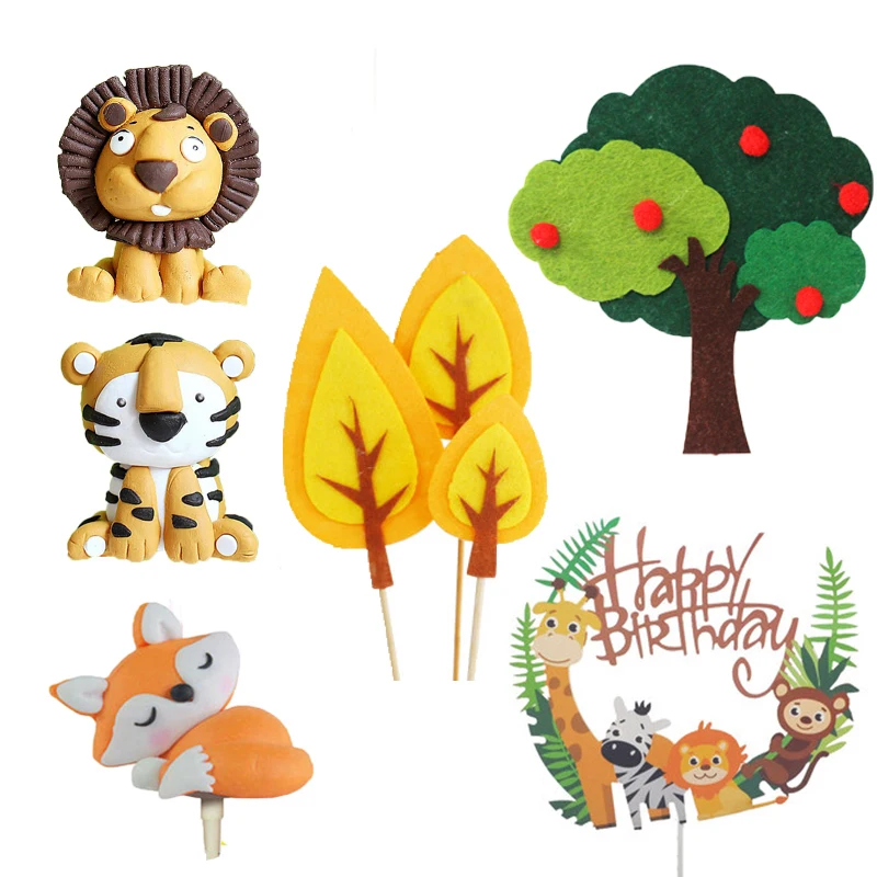 Happy Birthday Forest Animals | Safari Animals Cake Topper | Safari Party Cake  Topper - Cake Decorating Supplies - Aliexpress