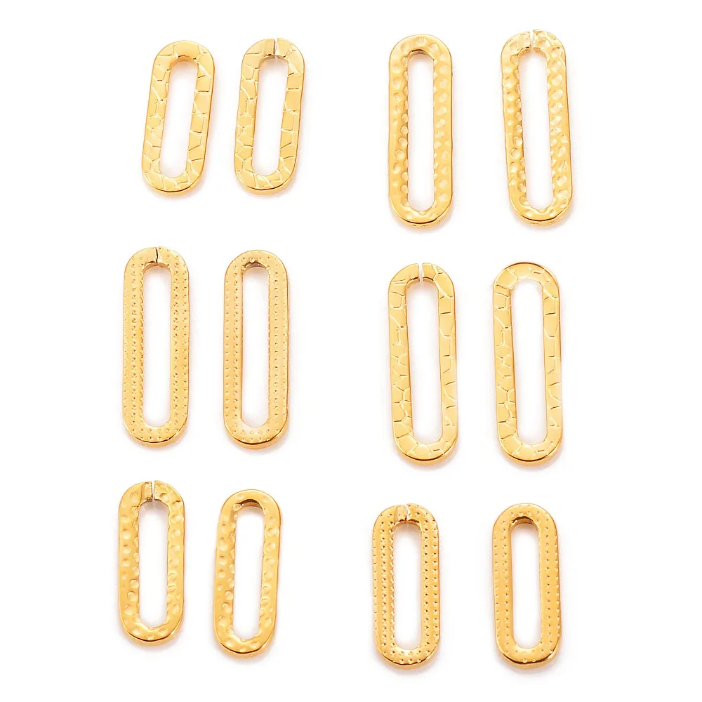 

10pcs/lot Gold Stainless Steel Embossing Earrings Findings DIY Jewelry Making Handmade Accessories Bracelet Connectors