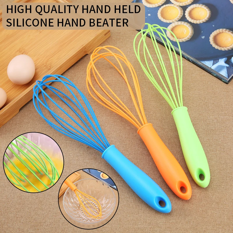 Silicone Whisk Egg Beater Balloon Wire Whisk Stirrer Mixing Mixer Egg Beater Foamer Rotate Hand