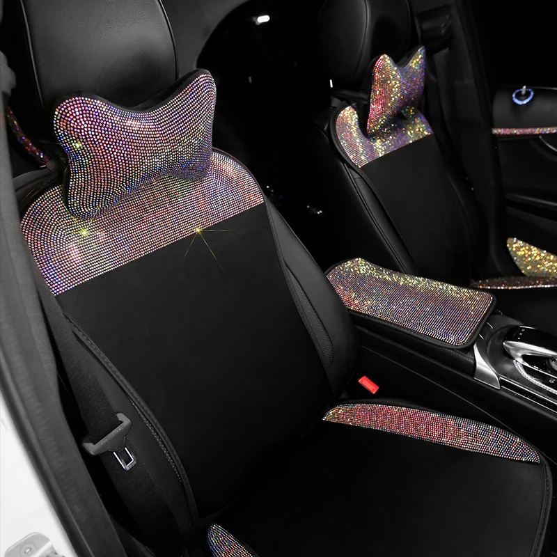 Car Seat Cover Crystal Rhinestone Auto Seat Cushion Interior