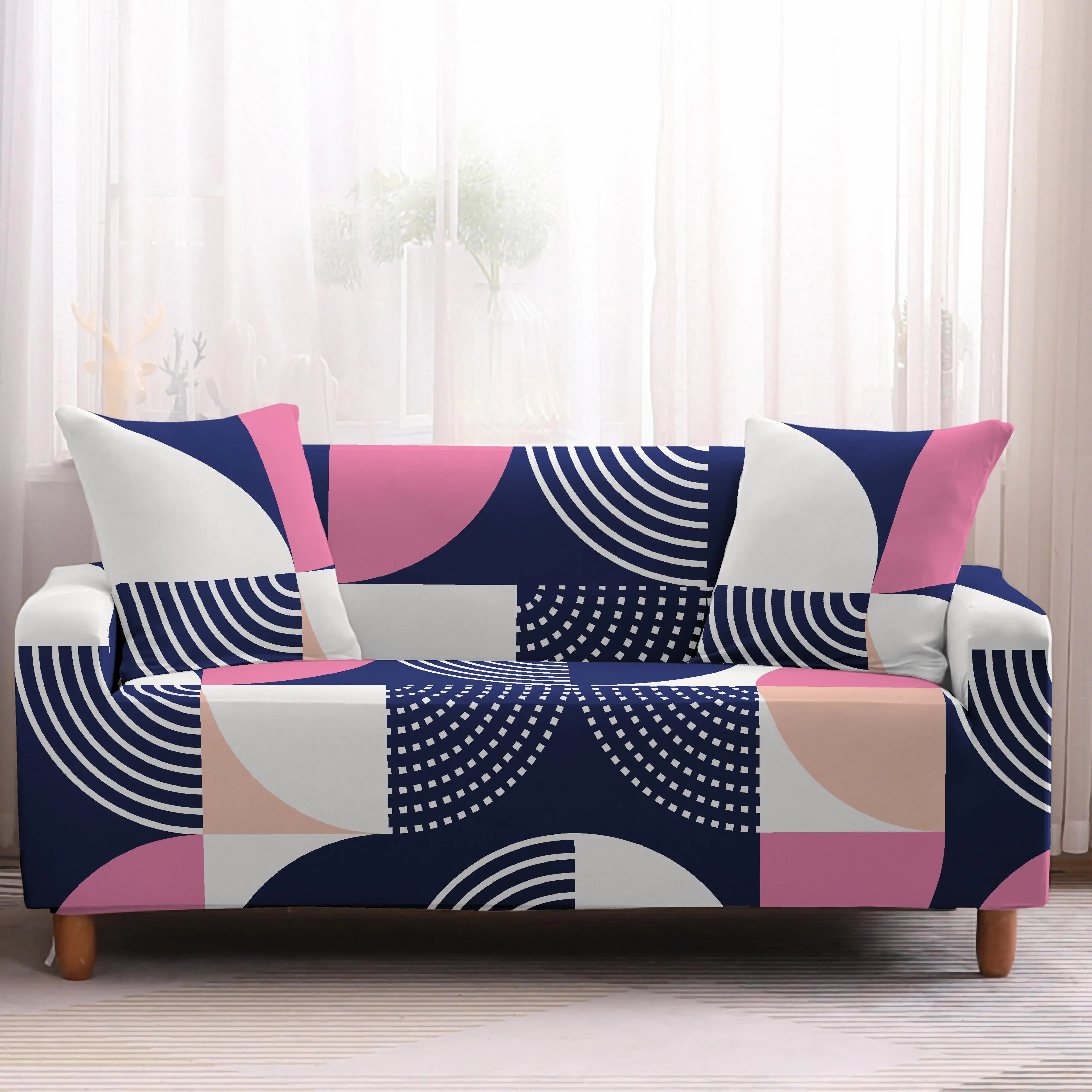 Homesky геометрический чехол для дивана, растягивающийся скандинавский чехол, секционный угловой диван, чехлы для дивана, для гостиной - Цвет: AB005-3