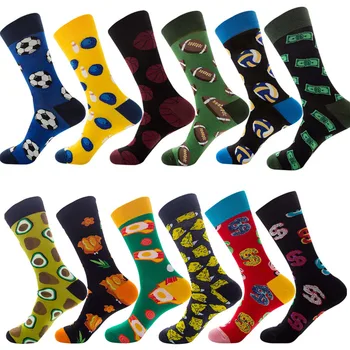 

Male Cotton Socks Colored Art Socks Multi Pattern Long Designer StreetWear Happy Funny Skateboard Socks Men's Dress Sock