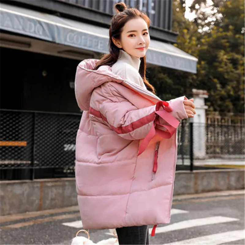 algodón Mujer larga sección Invierno mujeres pan servicio invierno abajo Chaqueta de algodón - Цвет: 4