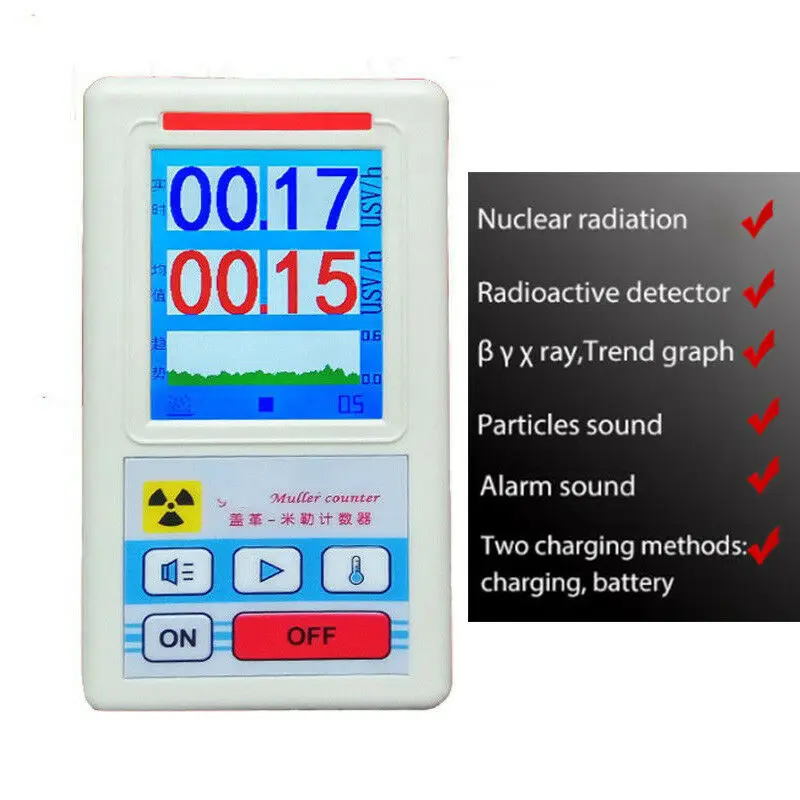 

Counter Nuclear Radiation Detector Dosimeters Marble Tester with Display Screen Electromagnetic Radiation Detectors Tools