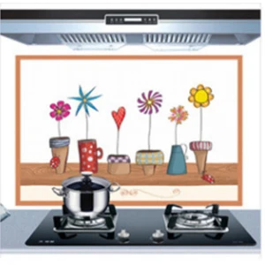 Self adhesive kitchen wallpaper aluminum foil, kitchen and cupboard stickers, oil proof waterproof cartoon wall sticker 02