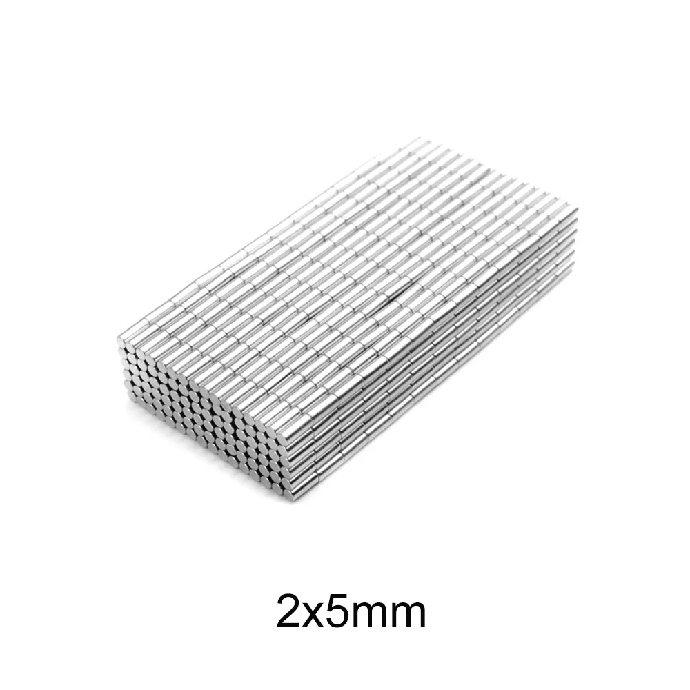 

100~2000pcs 2x5 mm Powerful Magnets Disc 2mm x 5mm Permanent Small Round Magnet 2x5mm Thin Neodymium Magnet Strong 2*5 mm