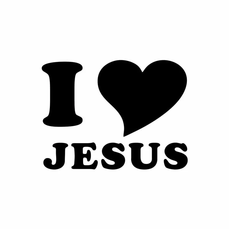 Car Stickers I LOVE JESUS HEART Christian Religion PVC Decoration Accessories Decals Waterproof Black/white 13cm*10cm | Автомобили и