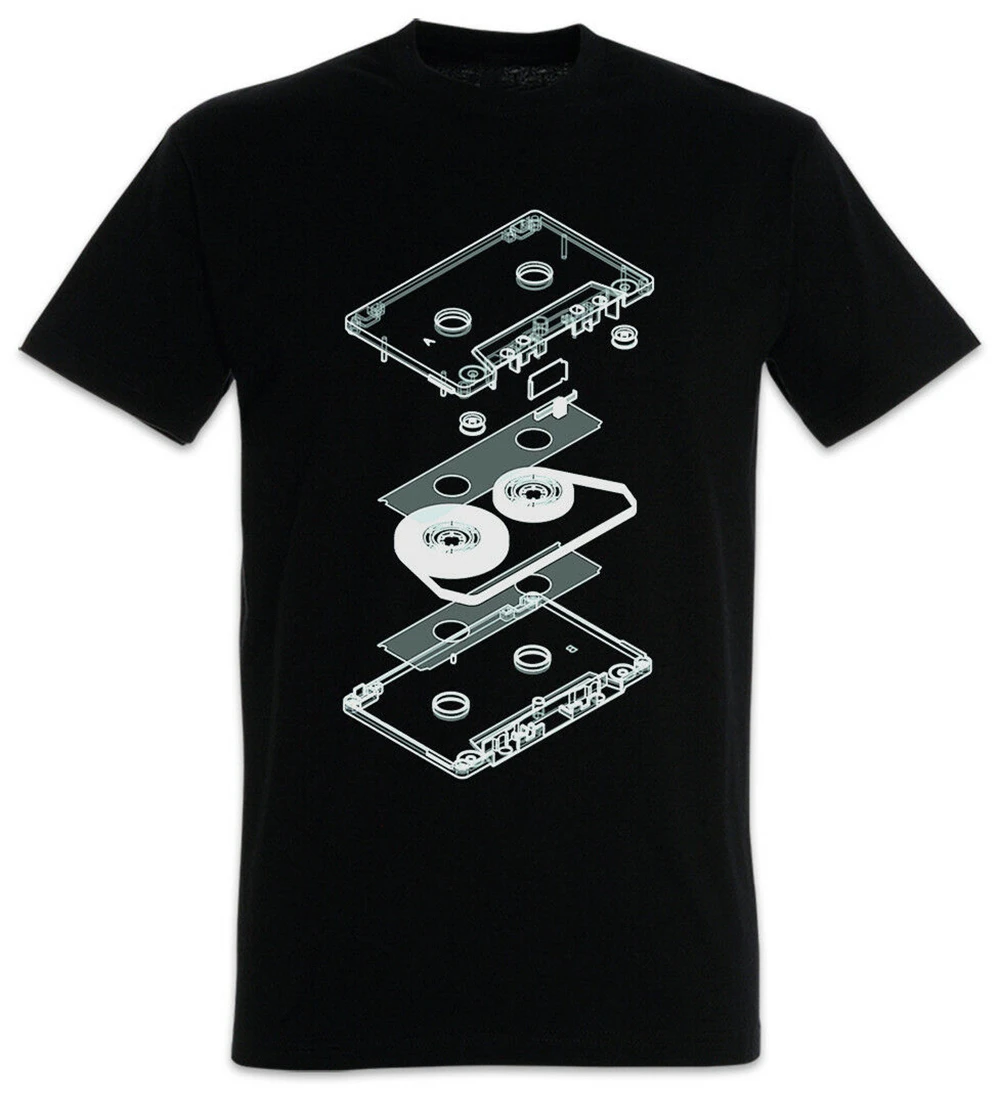 Explosion Audio Cassette T Shirt футболка в стиле ретро с музыкальной лентой кассета из дышащей
