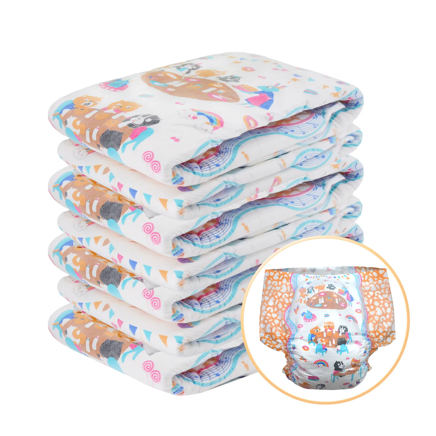 

ABDL Diaper Large Size Rainbow Week Adult Diaper 6000ml Absorbtive Elastic Waistline DDLG Daddy Dummy Dom 7pcs In A Pack