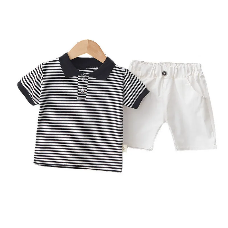 

Boys Clothing Summer Baby Girls Clothes Children Striped T-Shirt Shorts 2Pcs/Set Toddler Casual Costume Kids Cotton Sportswear