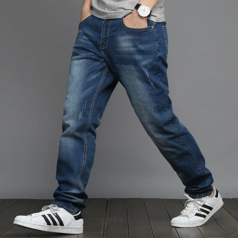 Pantalones vaqueros ajustados para Hombre, Jeans ajustados, color azul, elásticos, talla grande 48