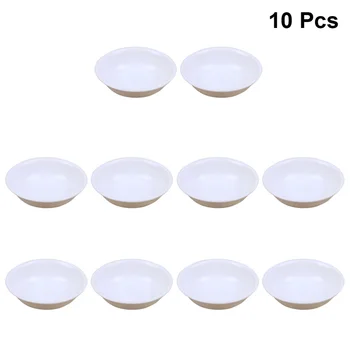 

10pcs White Plastic Sauce Dishes Food Dipping Bowls Break-resistant Seasoning Dish Saucer Appetizer Plates