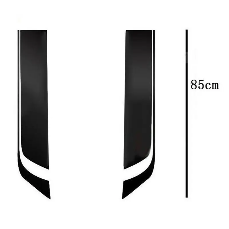 

2Pcs/Set Black Auto Racing Car Hood Stripe Decal Vinyl Bonnet Sticker Waterproof