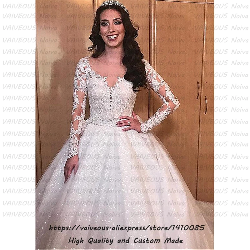 Свадебное платье размера плюс trajes de novia невесты в Дубае кружевное бальное с