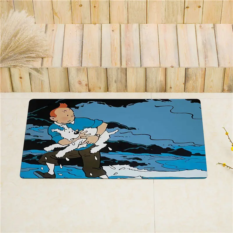 24 Tintin Adventure входная дверь коврик кухонный Коврик для пола Придверный коврик для улицы нескользящий ПВХ мягкая кожа входной ковер кухонный ковер - Цвет: 24