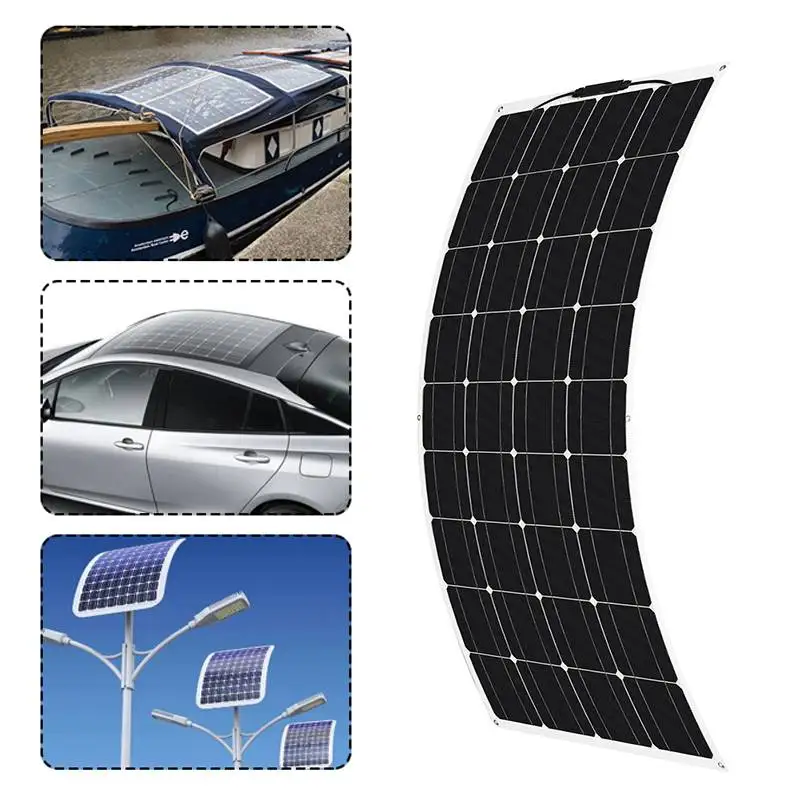 

100W 200W 300W and Other Wattage Mono Flexible Solar Panels and Solar Panel Kits for Car RV Boat Home Roof Vans Camping 12V 24V
