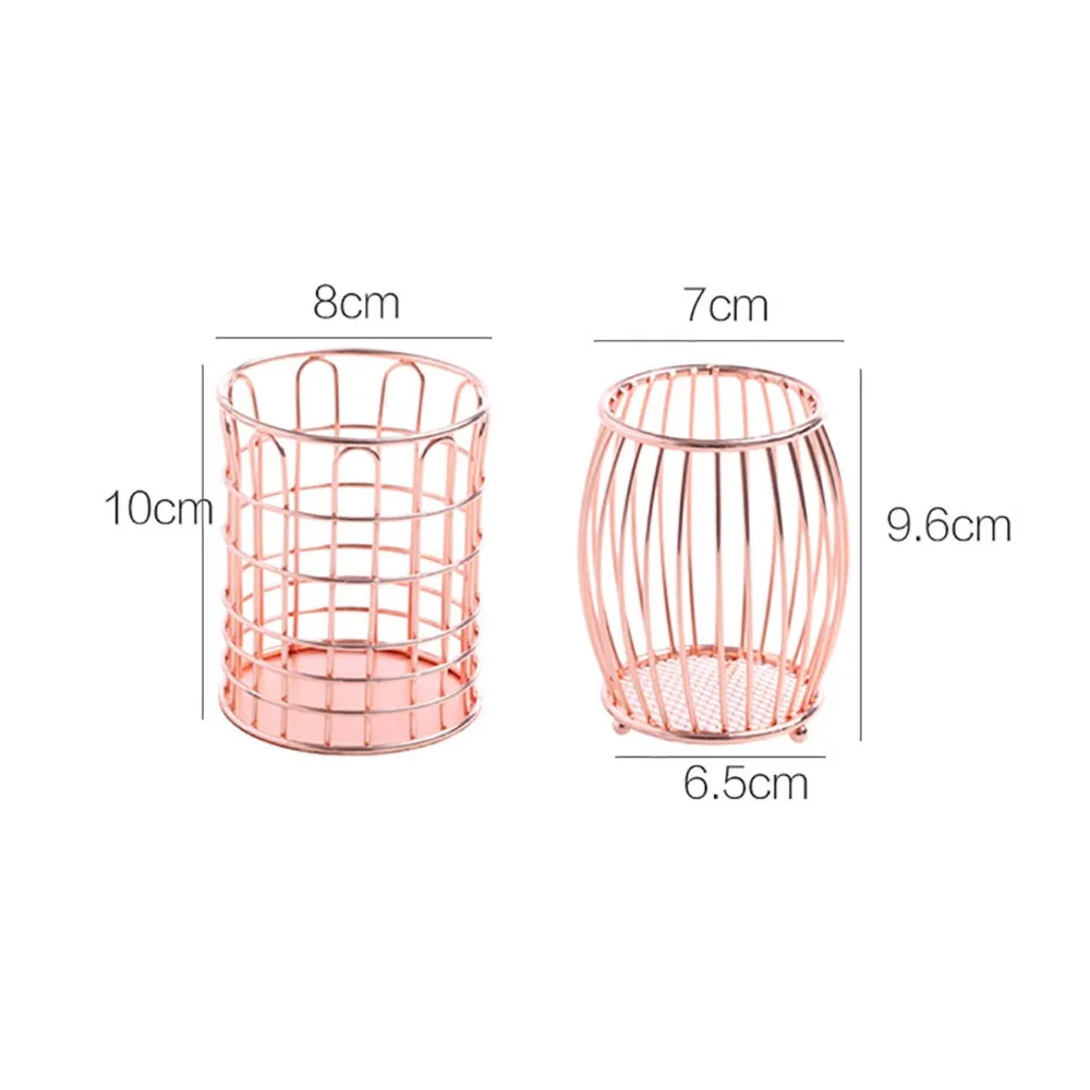 Розовое золото полый карандаш карандашный горшок держатель макияж кисти Настольный Органайзер для канцелярских принадлежностей контейнер Органайзер Домашний декор