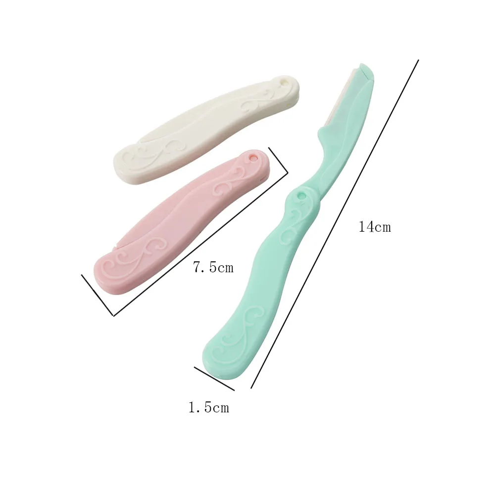 3Pcs/Set Foldable Facial Eyebrow Trimmer Armpit Hair Razor Beauty Face Eye Brow Shaper Shaver Stainless Steel Blades Makeup Tool