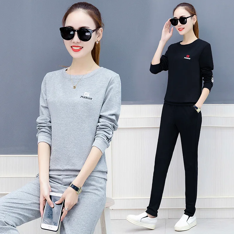 

Sports Set WOMEN'S Dress Spring And Autumn Hoodie 2020 New Style Korean-style Casual Wear Large Size Slimming Trendy Two-Piece S