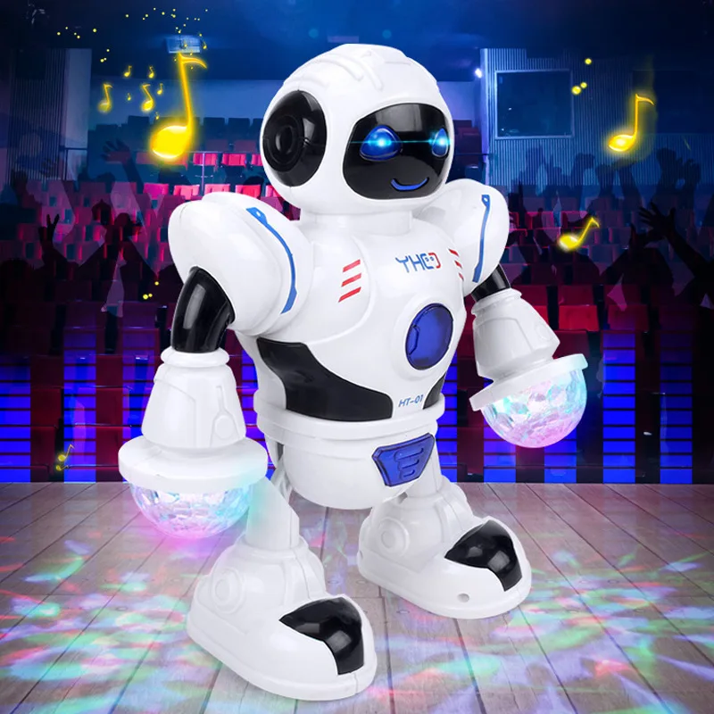 

Newest Space Dazzling Music Robot Shiny Educational Toys Electronic Walking Dancing Smart Space Robot Kids Music Robot Toys