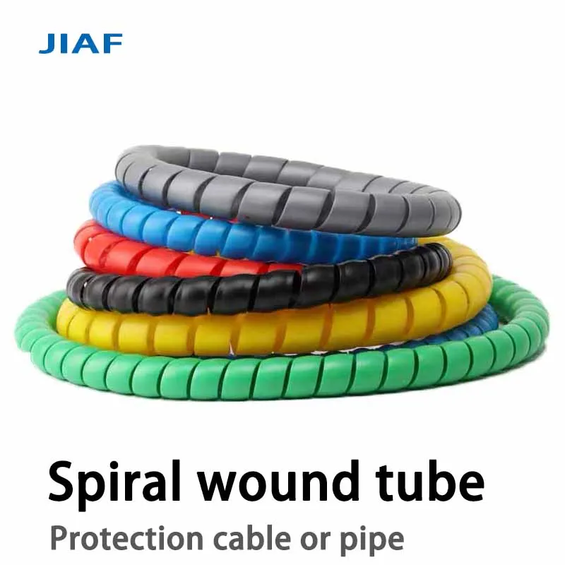 Tubo enrolado espiral resistente ao desgaste de jiaf 1m, luva da proteção do fio, equipamento de limpeza e luva plástica da proteção do cabo de chargin