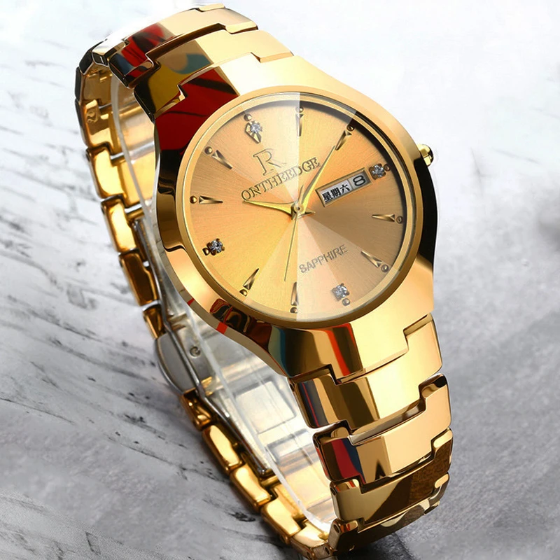New Luxury Brand Men Waterproof Watch Tungsten Steel Date Clock Male