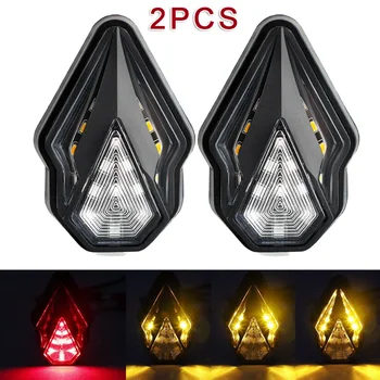 

Motorcycle Flush Mount Turn Signal Light Red Amber LED Flowing Water Daytime DRL