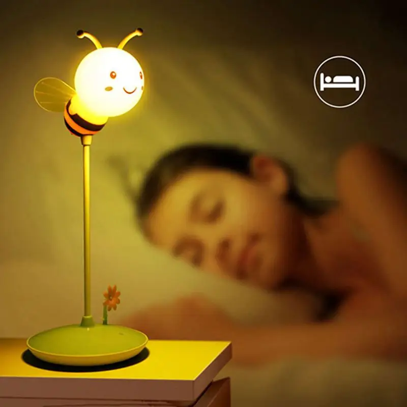 Светодиодный пчелы ночной Светильник 5vusb заряда трогательно настольная лампа с регулируемой яркостью для кормления детей спальный Спальня ночной Светильник домашний декор креативный подарок