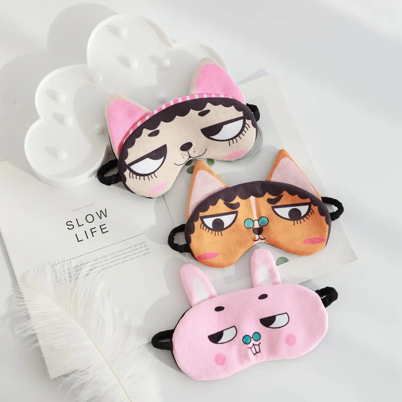 

Cartoon Funny Couples Shade Cat Eye Patch Autumn Sleep Pajama Students Cute Breathable Eye Protection