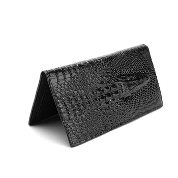 

Men 's Wallet Long Crocodile Pattern Leather Wallet Business Verticle Multi-Function Clutch Bag Engraving Wallets