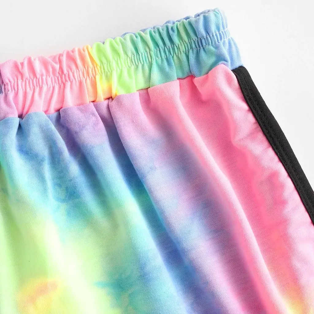 Леггинсы с принтом Tie Dye новинка модные женские спортивные штаны высокой талией