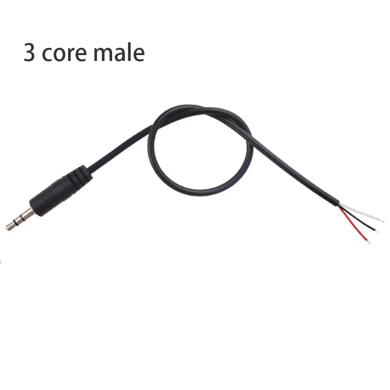 thumbnail image 1 of 1/5 piezas 3,5 MM 2 3 pines 4 núcleos macho hembra Cable de extensión de audio Conector auxiliar Línea de cabeza 3,5 mm mono Estéreo 3 4 cables Audio diy 1M, 1 of 5