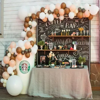

Retro Color Latex Balloon Set Coffee Balloon Garland Arch Kit Wedding Birthday Party Decorations Baby Shower Helium Globos