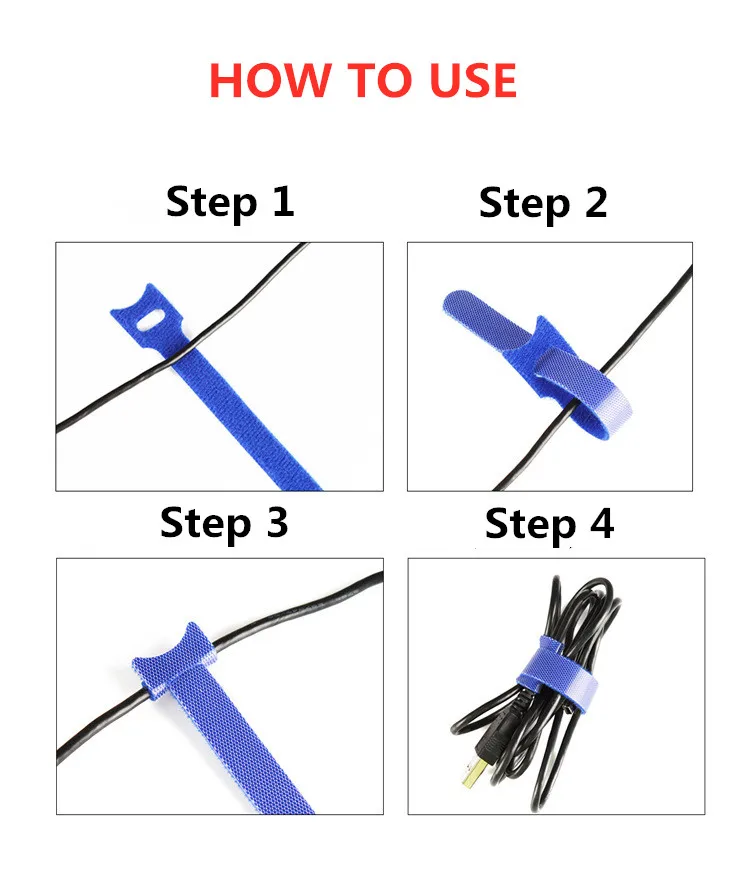 10pcs USB Cable Winder Phone Cord Organizer Mouse AUX HDMI Earphone Wire Ties Management Winding Hook Loop Fixed Cables Ties