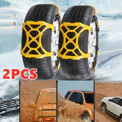 2 pièces voiture pneu neige chaîne Auto camion réglable hiver boue anti dérapant anti dérapant sécurité sécurité d'urgence pneu roue chaîne ceinture 