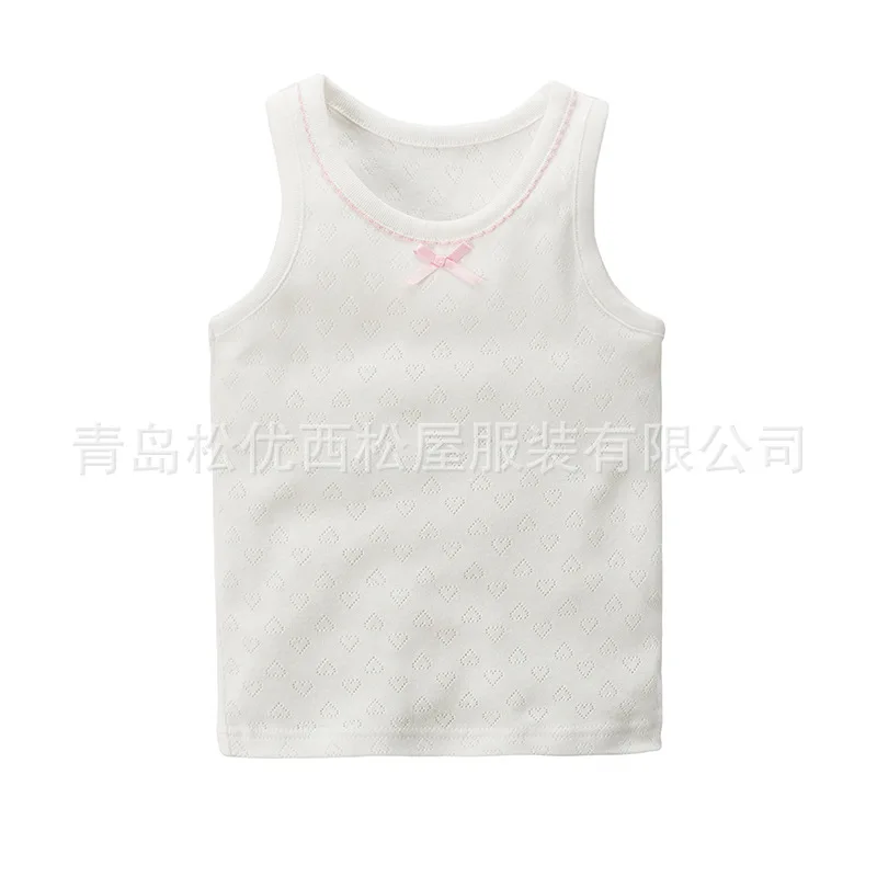 Song you Nishimatsu House Sweat Absorbing New Style Four Seasons Mesh Hollow out Jacquard-Children's Vest Base Sleeveless Vest
