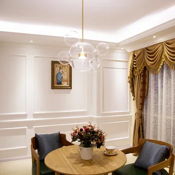 

hanglamp luminaire glass ball Home Decoration E27 Light Fixture restaurant pendant lights