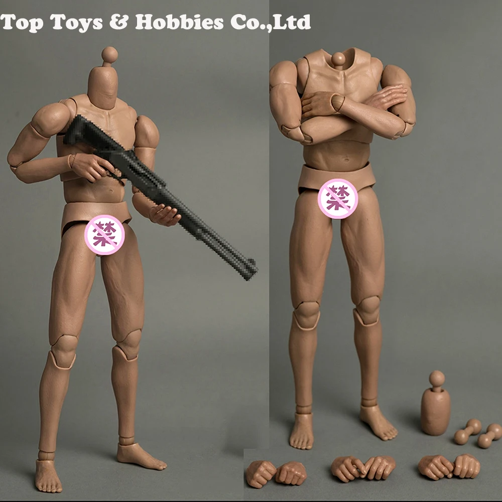

IN stock 1/6 Scale Male Iron Man Tony Glowing 12 inches Body model Durable Muscular soldier Body figure for 1/6 head
