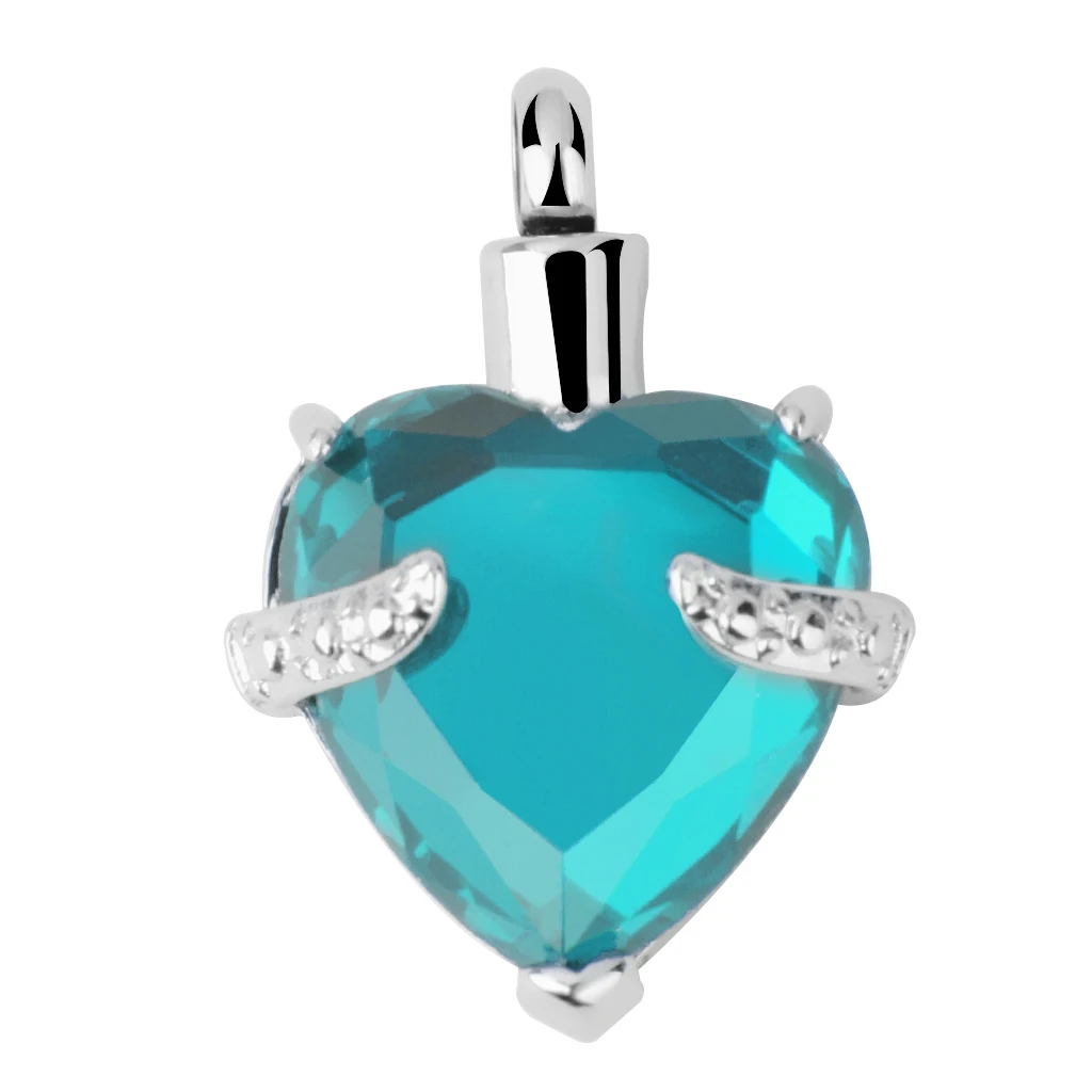 Crystal Rhinestone Heart Cremation Jewellery Ashes Urn Pendant Keepsake Necklace Stainless Steel