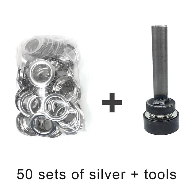 (14mm17mm20mm)50 sets Eyelet Buttons and Installation Tools  Shower curtain holes Rivets Hole Metal Eyelets DIY Tablecloth holes 50 sets and tools