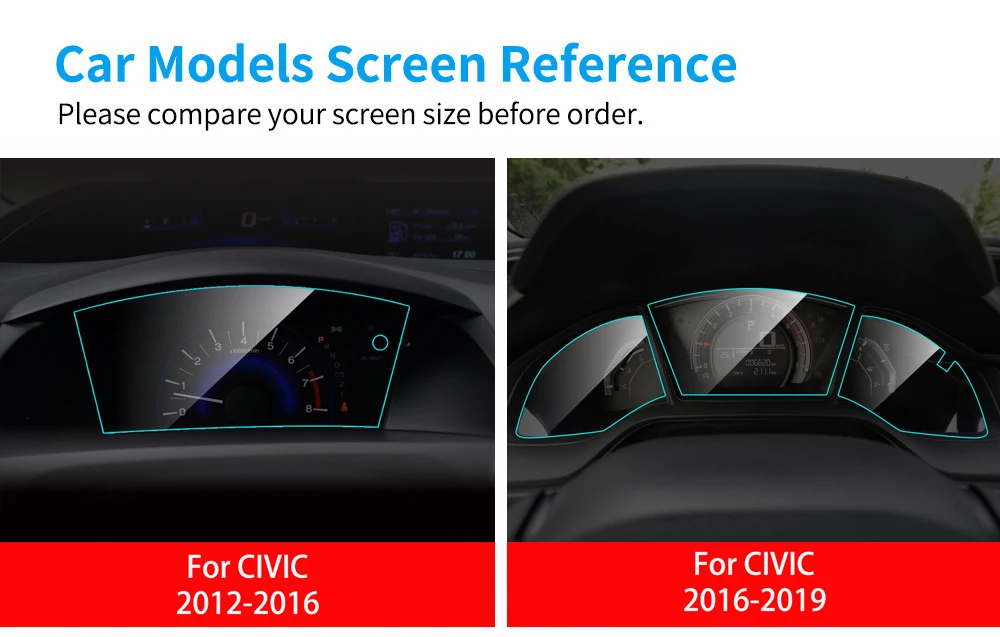 Автомобильная приборная панель, защитная пленка из ТПУ для Honda CIVIC, интерьерная приборная панель, мембранная защитная пленка, автомобильные аксессуары