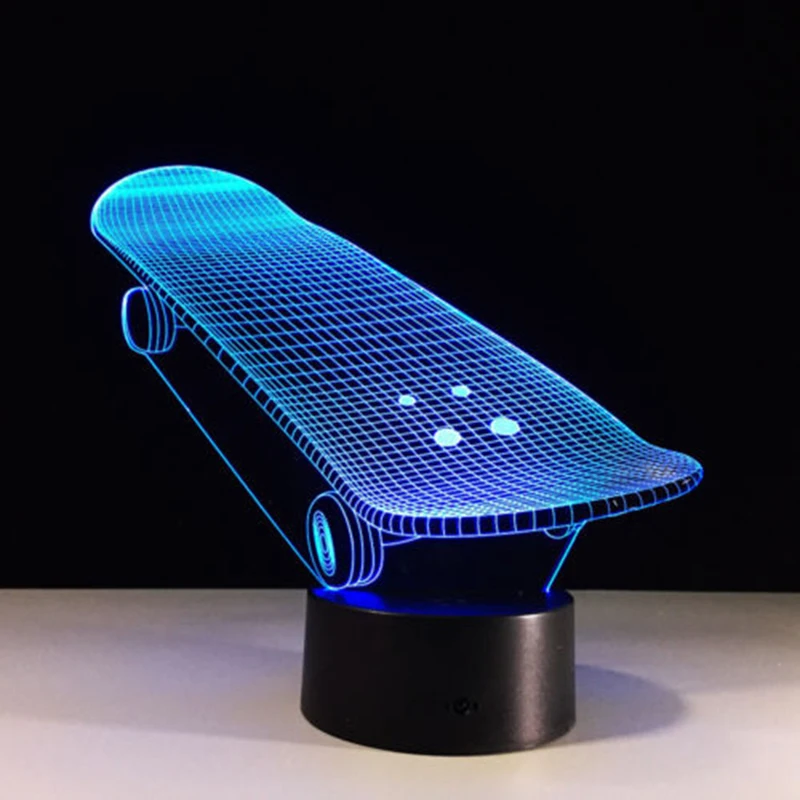 DC 3W Scooter 3D LED Illusion Nights Light 7 Colors Touch Switch Table Desk Lamp
