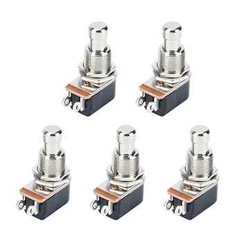 

5 pcs Guitar Effects Pedal Buttons Metal SPST Momentary 2 Pin Soft Touch Foot Switch Button