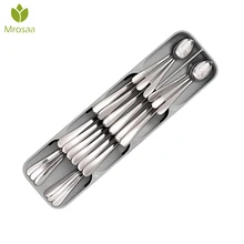 Органайзер для кухонного ящика, лоток, ложка, столовые приборы, отделительная отделочная коробка для хранения столовых приборов, Кухонный Контейнер для хранения