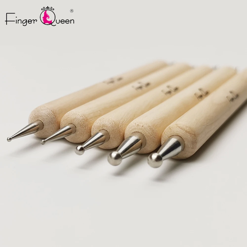 

Fingerqueen 5Pcs Nail Point Drill Tool Acrylic Double-Head Drill Crayon Multi-Function Wax Head Point Drill Stick Pen