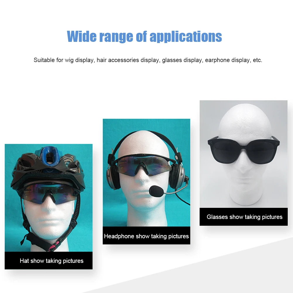 Male Female Mannequin Head Model Practical Flocking Foam Head Mold Wigs Glasses Hat Scarf Display Holder for Cloakroom Layout