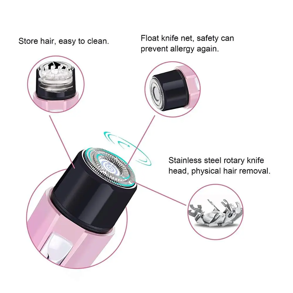 Мини электрический эпилятор для удаления волос, Женская безболезненная помада эпилятор, бритвенный станок, триммер для волос, для тела, подмышек, бикини